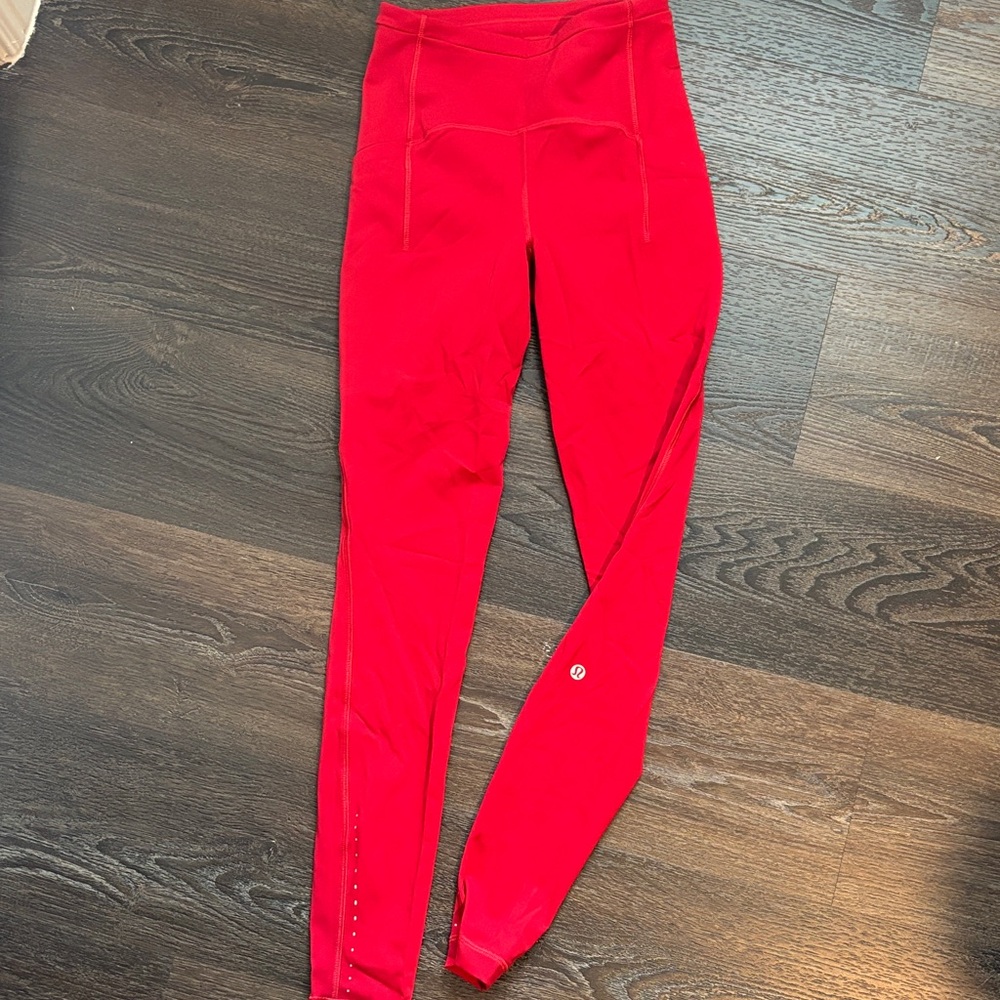 Lululemon Red High-Waisted Leggings